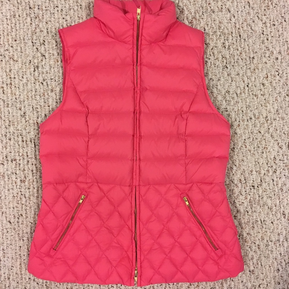 TALBOTS Bubble Gum Pink Vest w/ gold accents